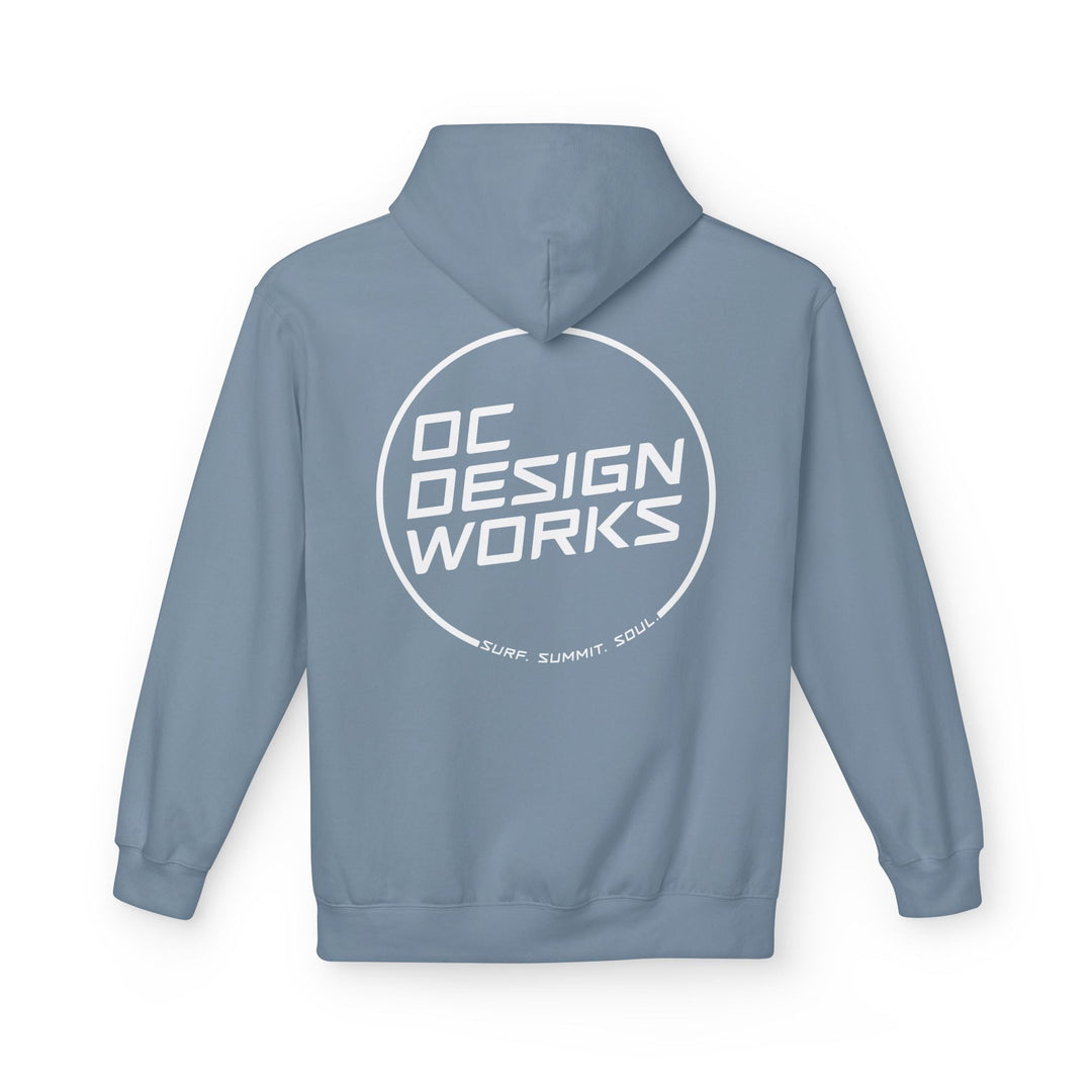 Heritage Hoodie — White Line Logo - Hoodie - Stone Blue - OC Designworks
