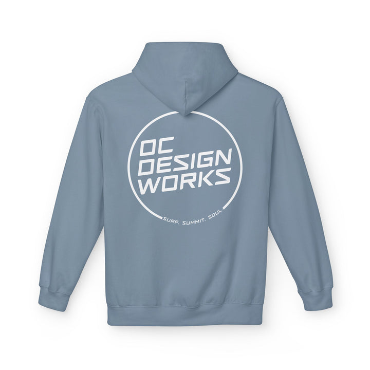 Heritage Hoodie — White Line Logo - Hoodie - Stone Blue - OC Designworks