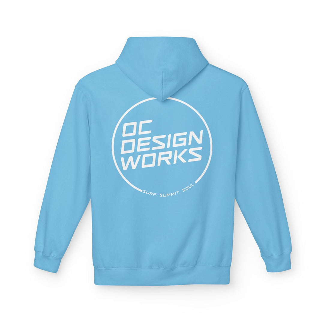 Heritage Hoodie — White Line Logo - Hoodie - Sky - OC Designworks