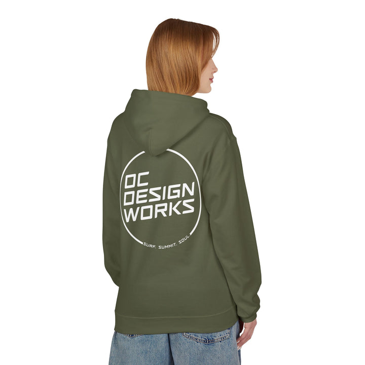 Heritage Hoodie — White Line Logo - Hoodie - Military Green - OC Designworks