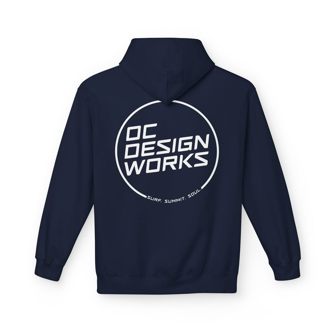 Heritage Hoodie — White Line Logo - Hoodie - Navy - OC Designworks