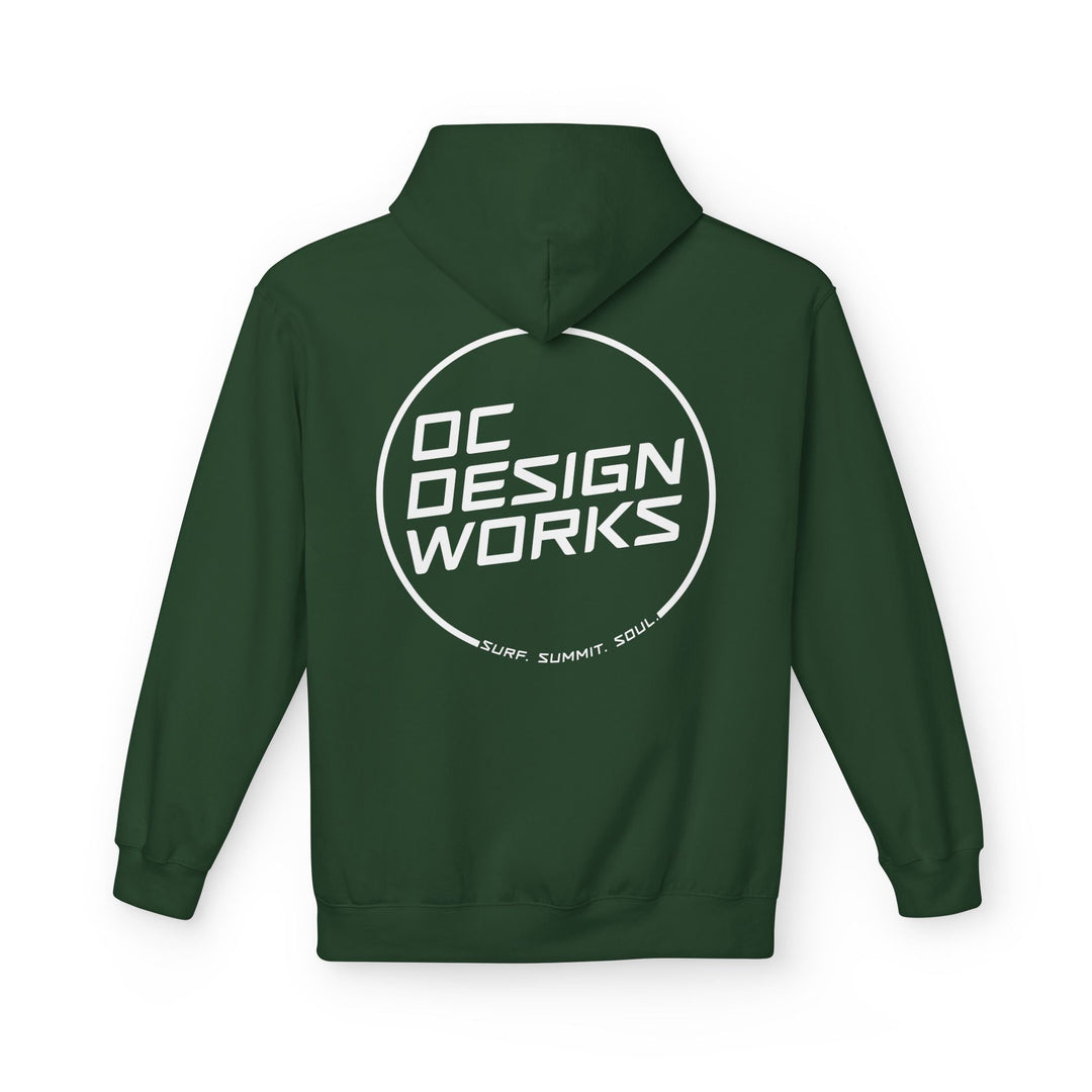 Heritage Hoodie — White Line Logo - Hoodie - Forest Green - OC Designworks