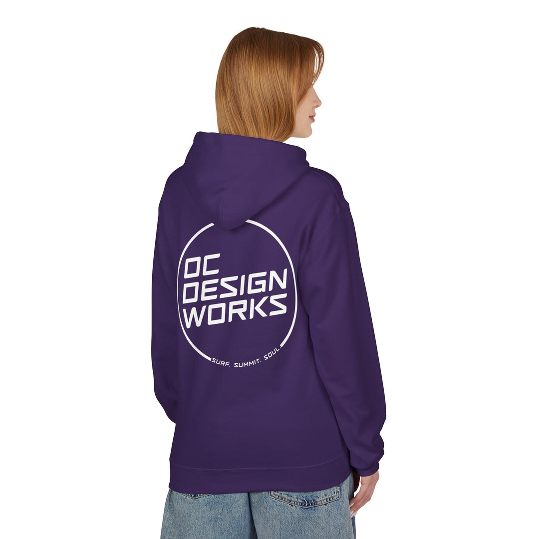 Heritage Hoodie — White Line Logo - Hoodie - Purple - OC Designworks