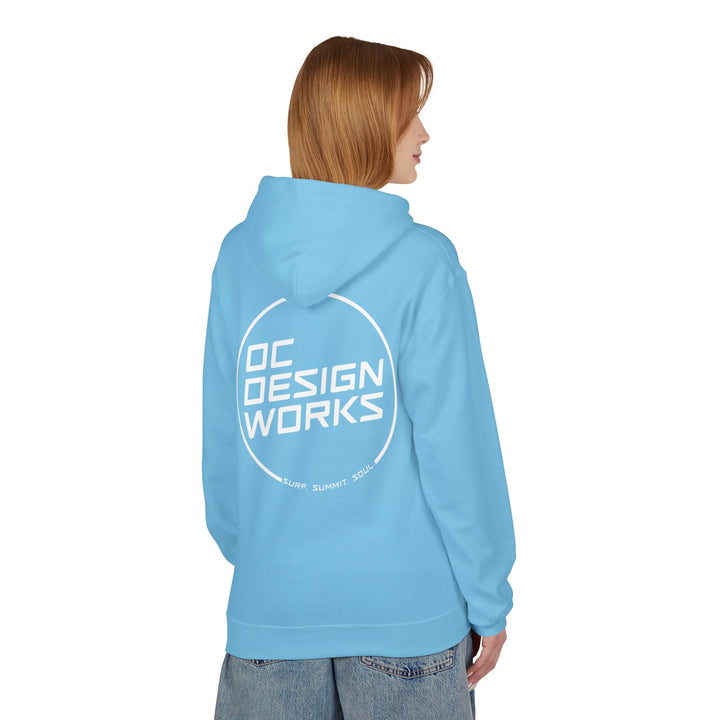 Heritage Hoodie — White Line Logo - Hoodie - Sky - OC Designworks