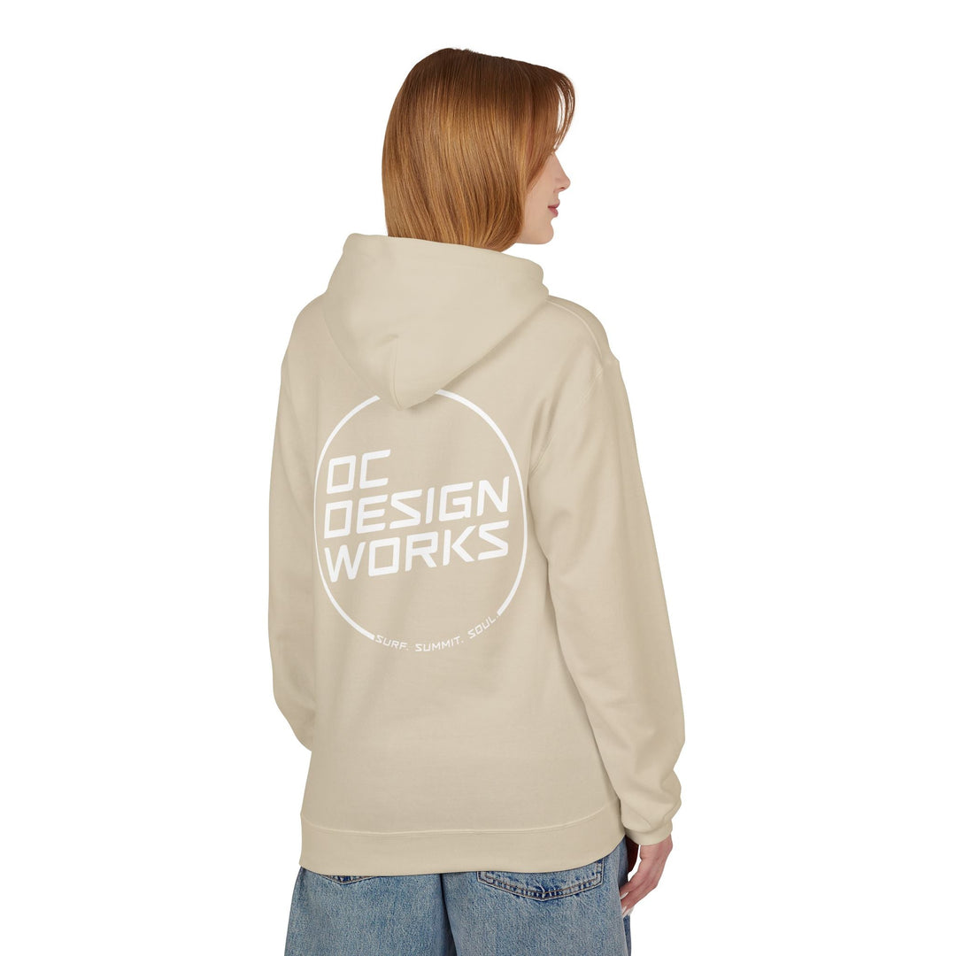 Heritage Hoodie — White Line Logo - Hoodie - Sand - OC Designworks