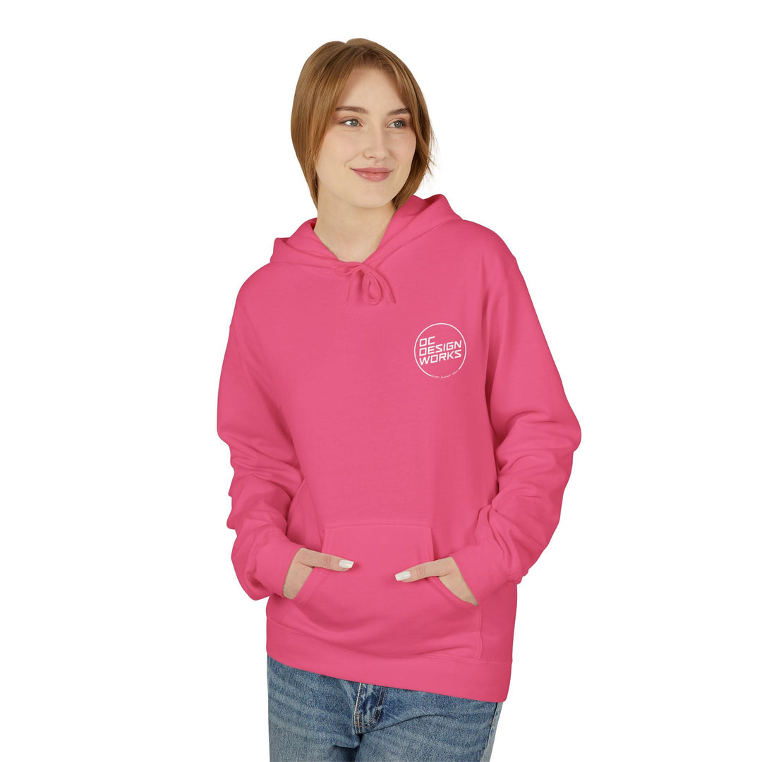 Heritage Hoodie — White Line Logo - Hoodie - Pink Lemonade - OC Designworks