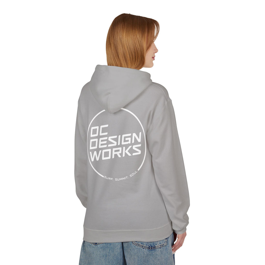 Heritage Hoodie — White Line Logo - Hoodie - Cement - OC Designworks