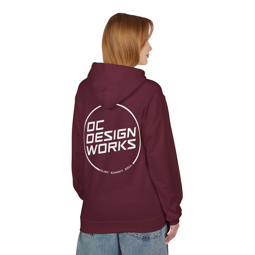 Heritage Hoodie — White Line Logo - Hoodie - Maroon - OC Designworks