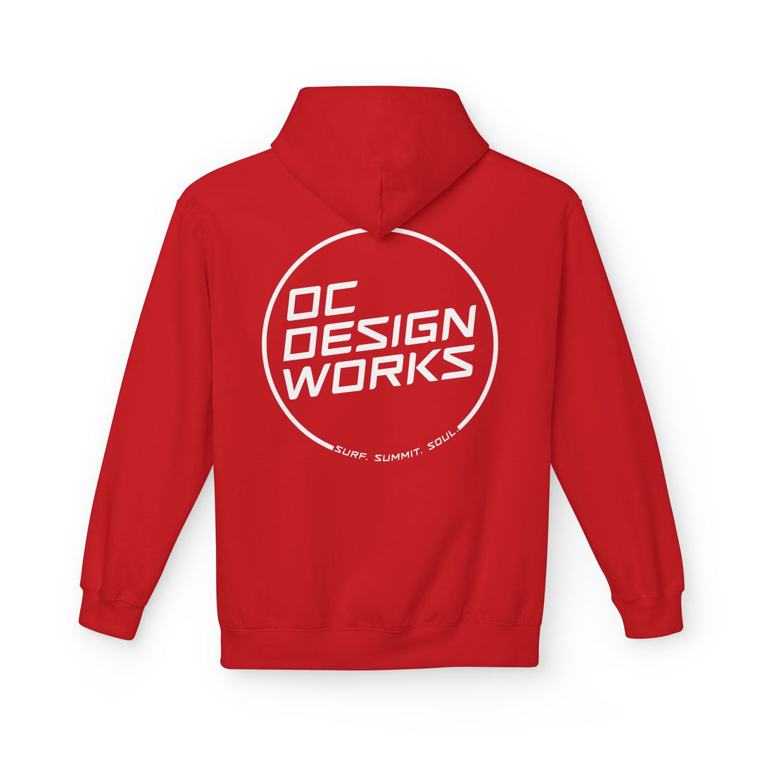 Heritage Hoodie — White Line Logo - Hoodie - Red - OC Designworks