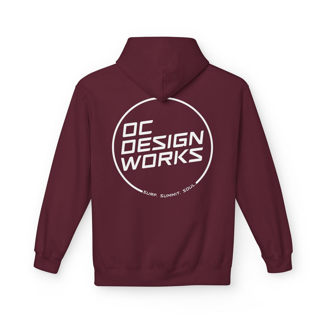 Heritage Hoodie — White Line Logo - Hoodie - Maroon - OC Designworks