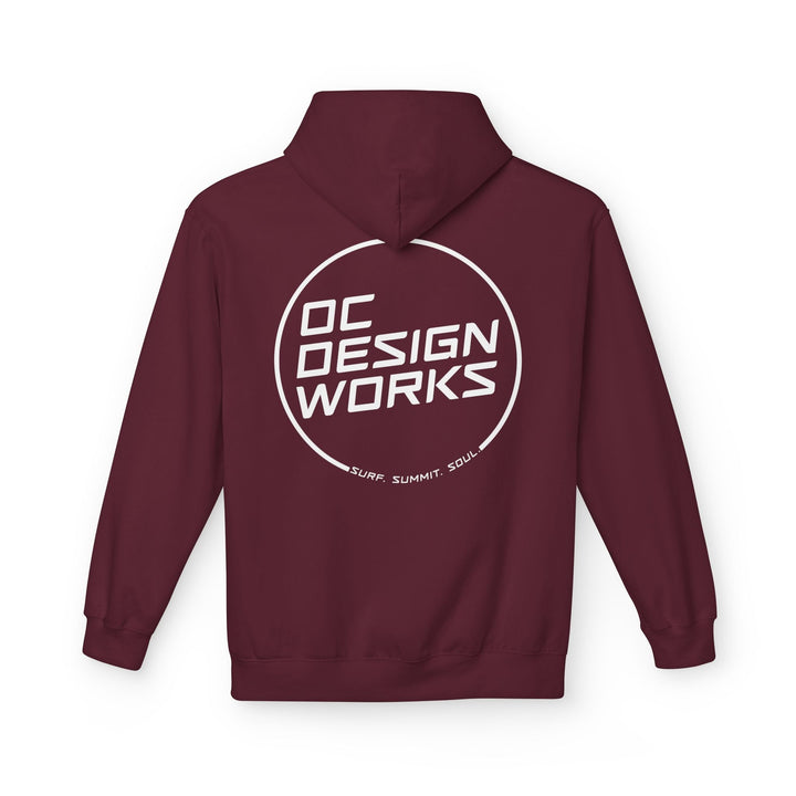 Heritage Hoodie — White Line Logo - Hoodie - Maroon - OC Designworks