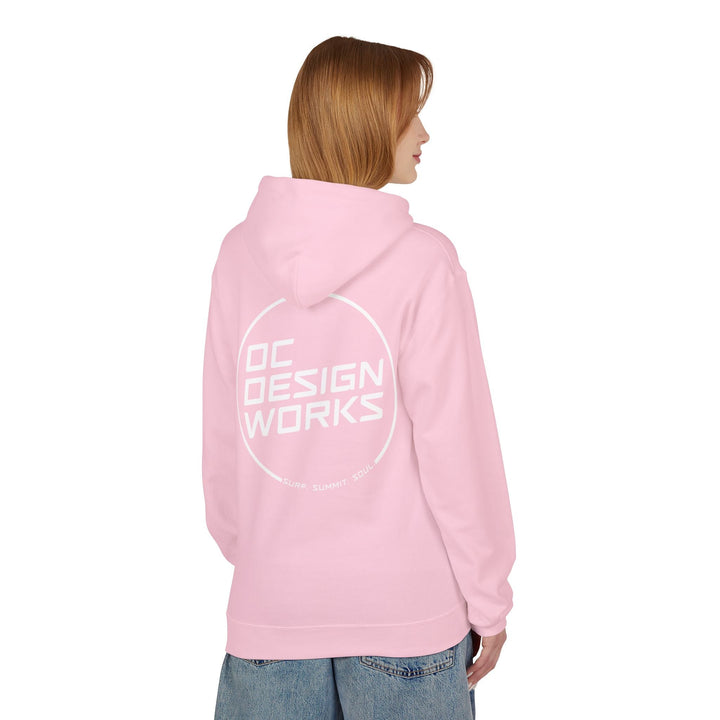 Heritage Hoodie — White Line Logo - Hoodie - Light Pink - OC Designworks
