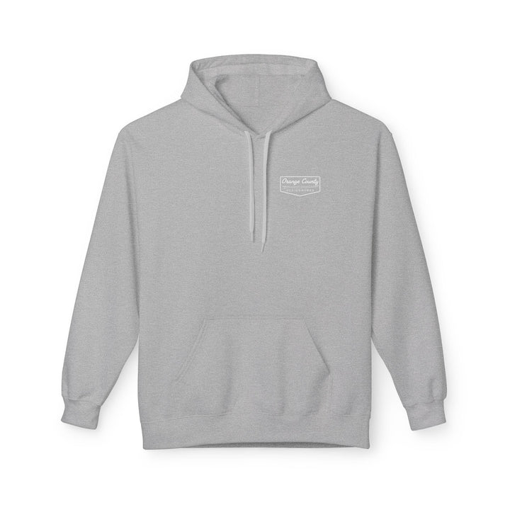 Heritage Hoodie — White Vintage Surf Logo - Hoodie - Sport Grey - OC Designworks