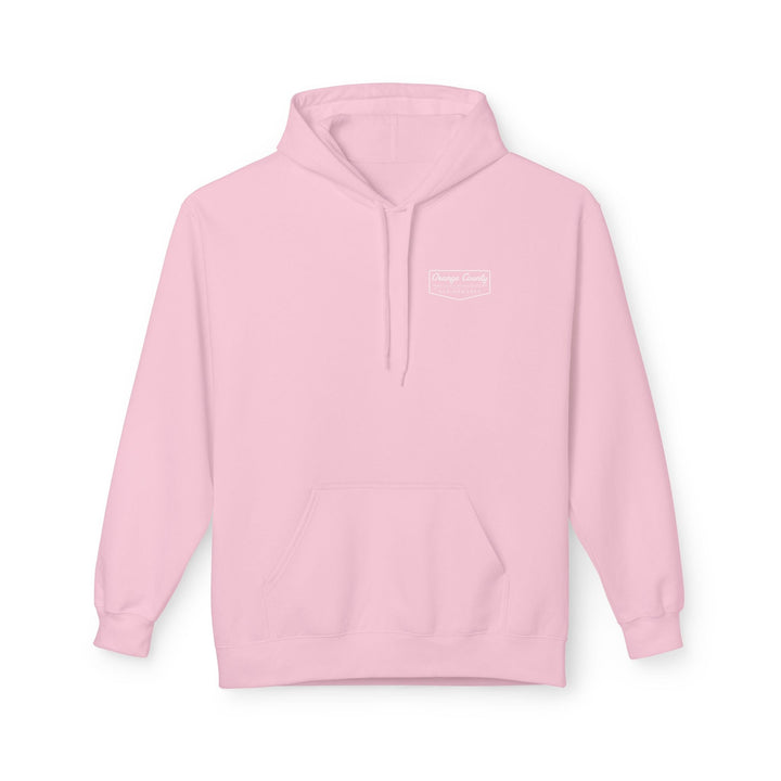 Heritage Hoodie — White Vintage Surf Logo - Hoodie - Light Pink - OC Designworks