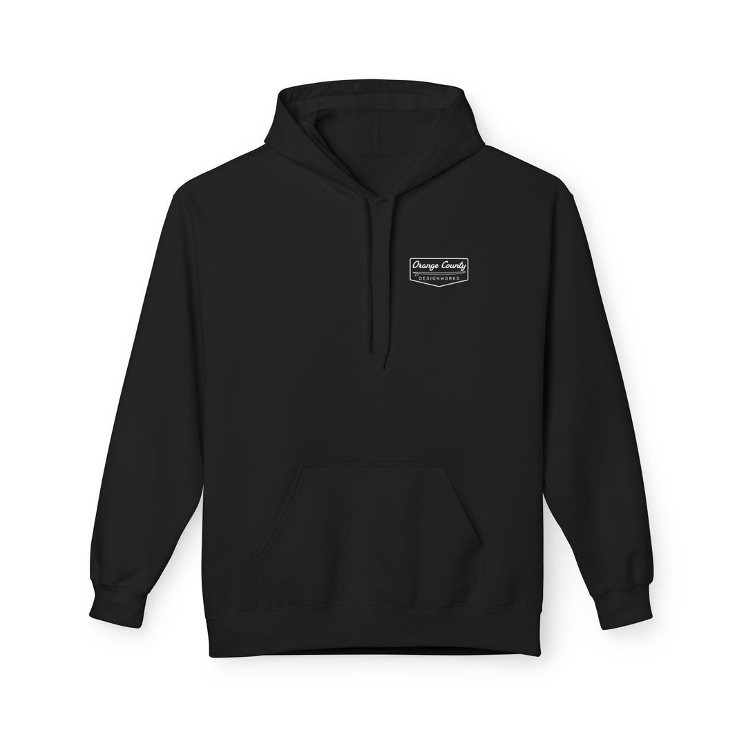 Heritage Hoodie — White Vintage Surf Logo - Hoodie - Black - OC Designworks