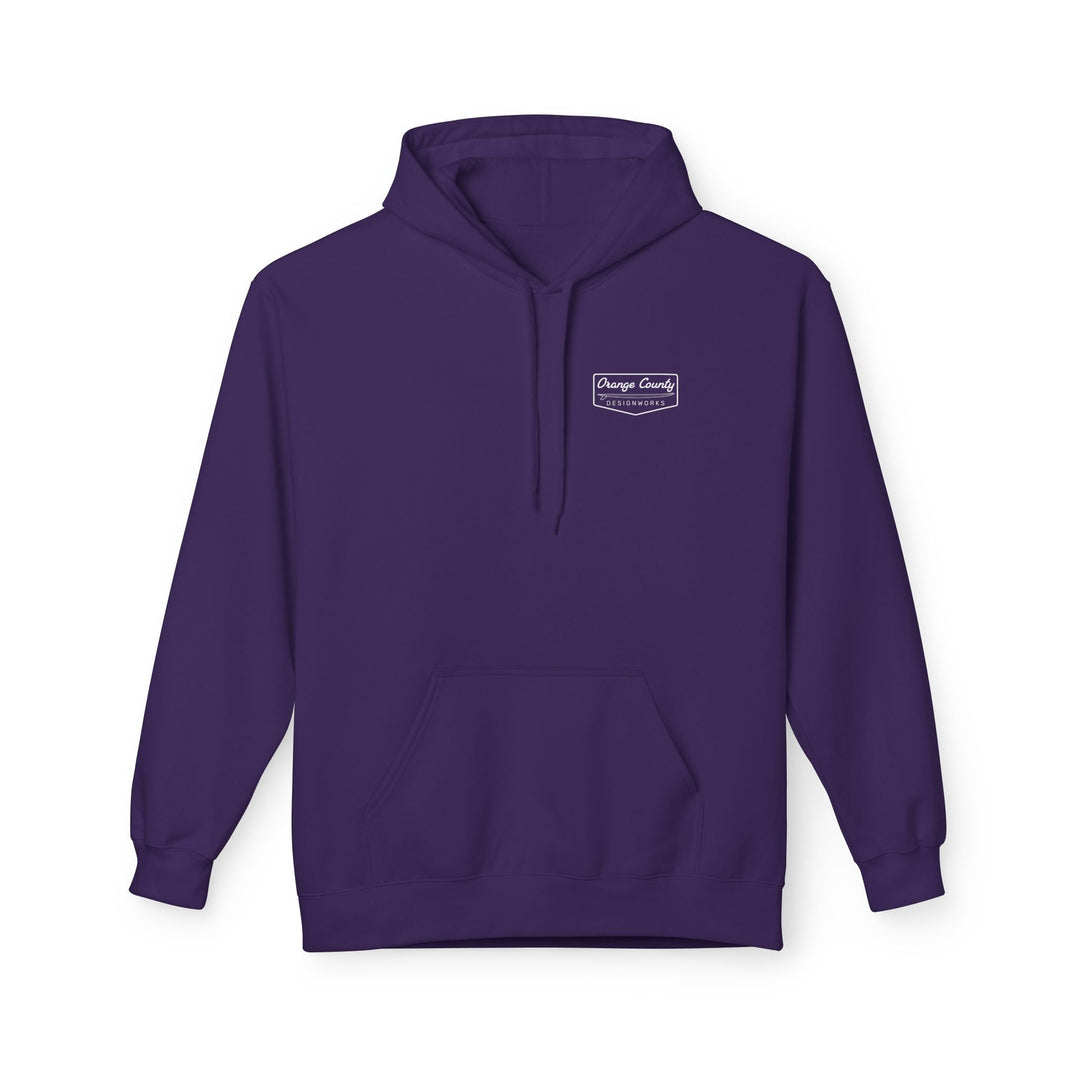 Heritage Hoodie — White Vintage Surf Logo - Hoodie - Purple - OC Designworks