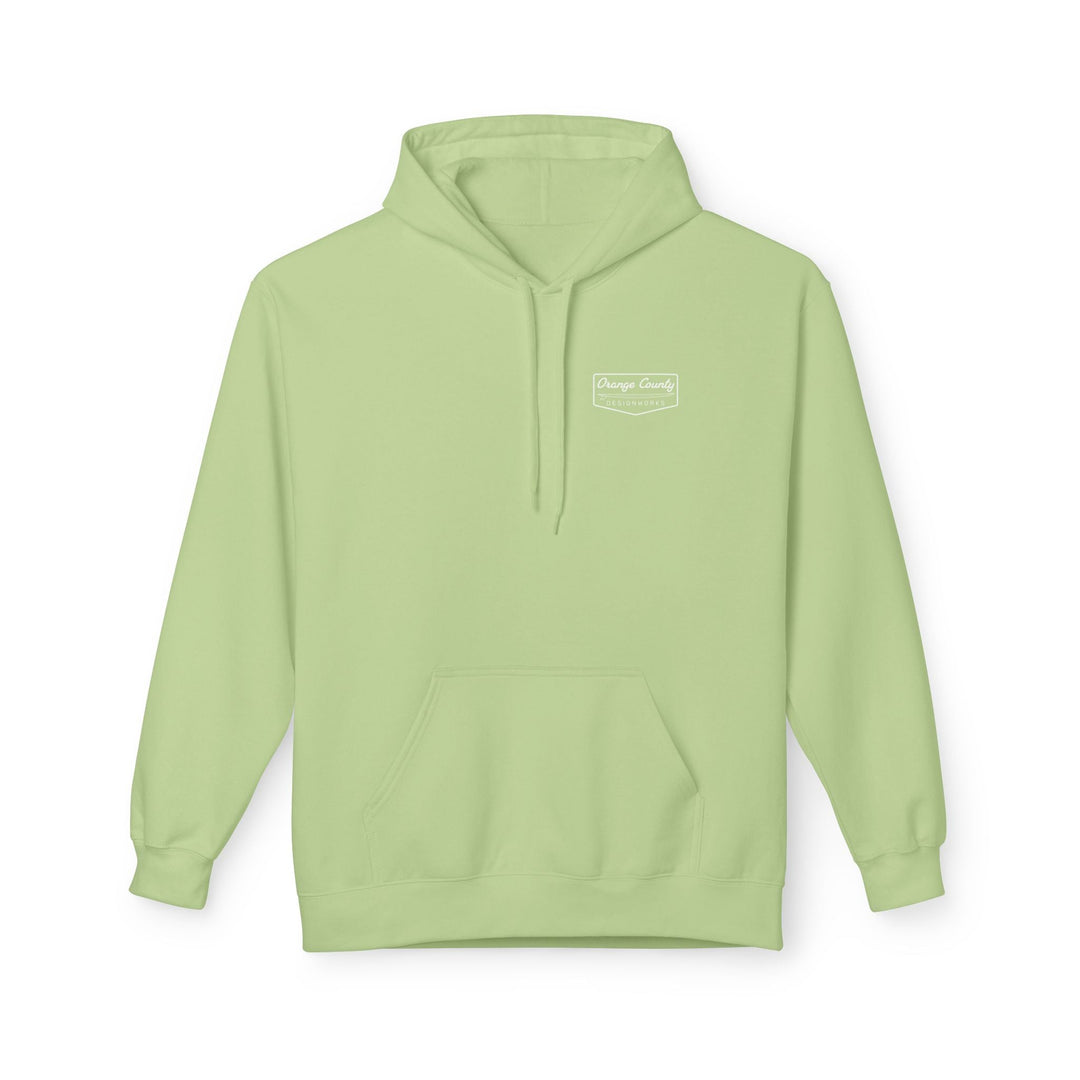 Heritage Hoodie — White Vintage Surf Logo - Hoodie - Pistachio - OC Designworks