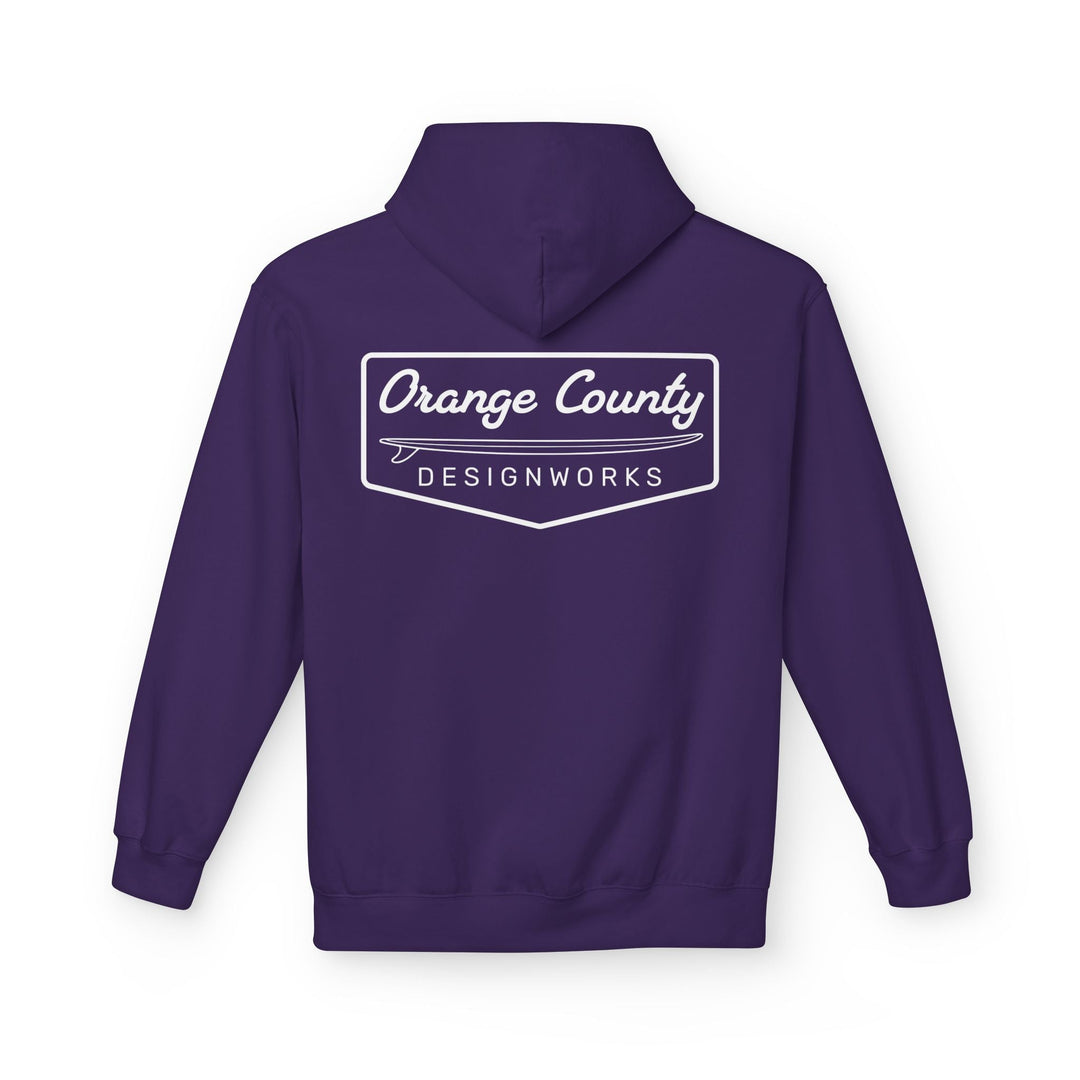 Heritage Hoodie — White Vintage Surf Logo - Hoodie - Purple - OC Designworks