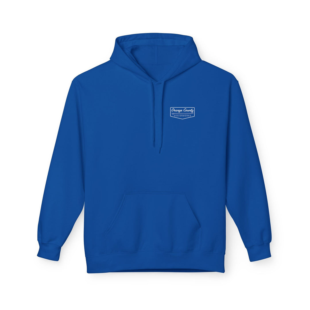Heritage Hoodie — White Vintage Surf Logo - Hoodie - Royal - OC Designworks