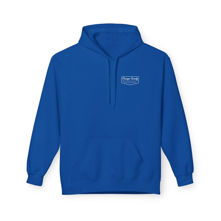Heritage Hoodie — White Vintage Surf Logo - Hoodie - Royal - OC Designworks