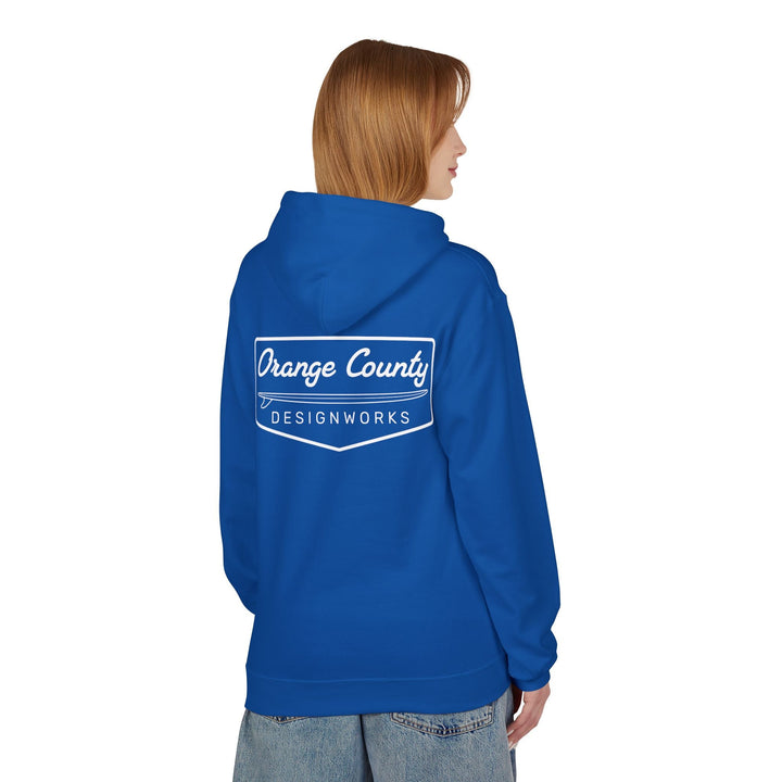 Heritage Hoodie — White Vintage Surf Logo - Hoodie - Royal - OC Designworks