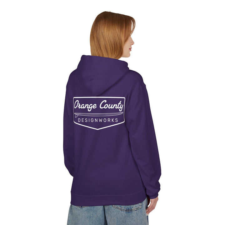 Heritage Hoodie — White Vintage Surf Logo - Hoodie - Purple - OC Designworks