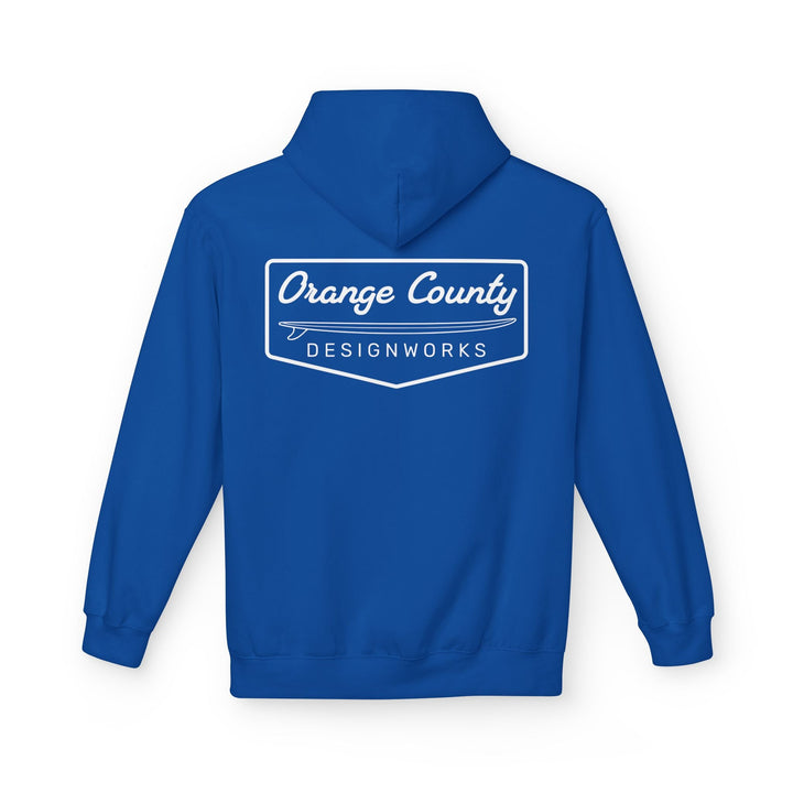 Heritage Hoodie — White Vintage Surf Logo - Hoodie - Royal - OC Designworks