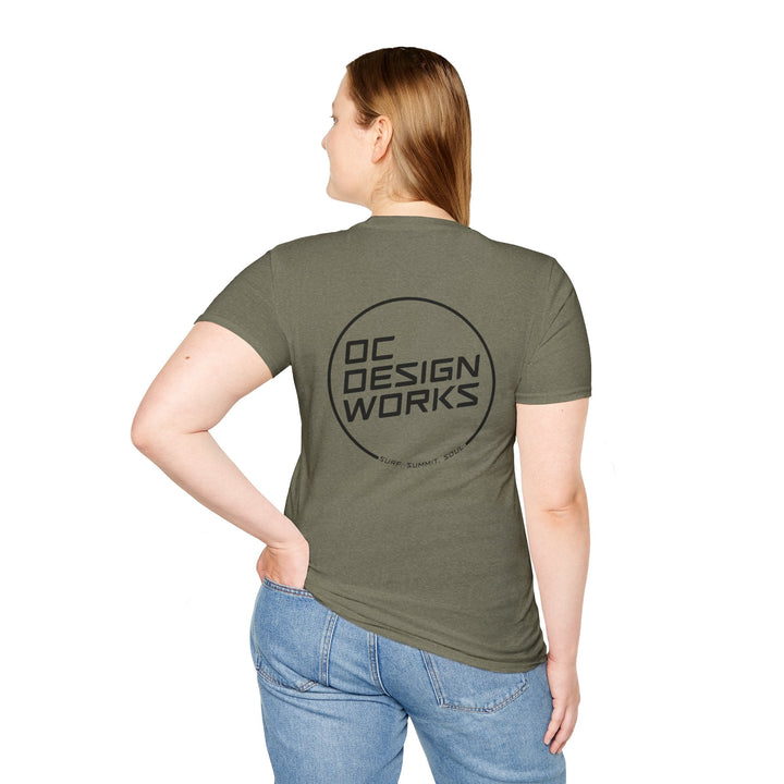 Heritage T-Shirt — Black Line Logo - T-Shirt - Heather Military Green - OC Designworks