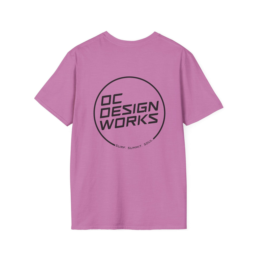Heritage T-Shirt — Black Line Logo - T-Shirt - Heather Radiant Orchid - OC Designworks