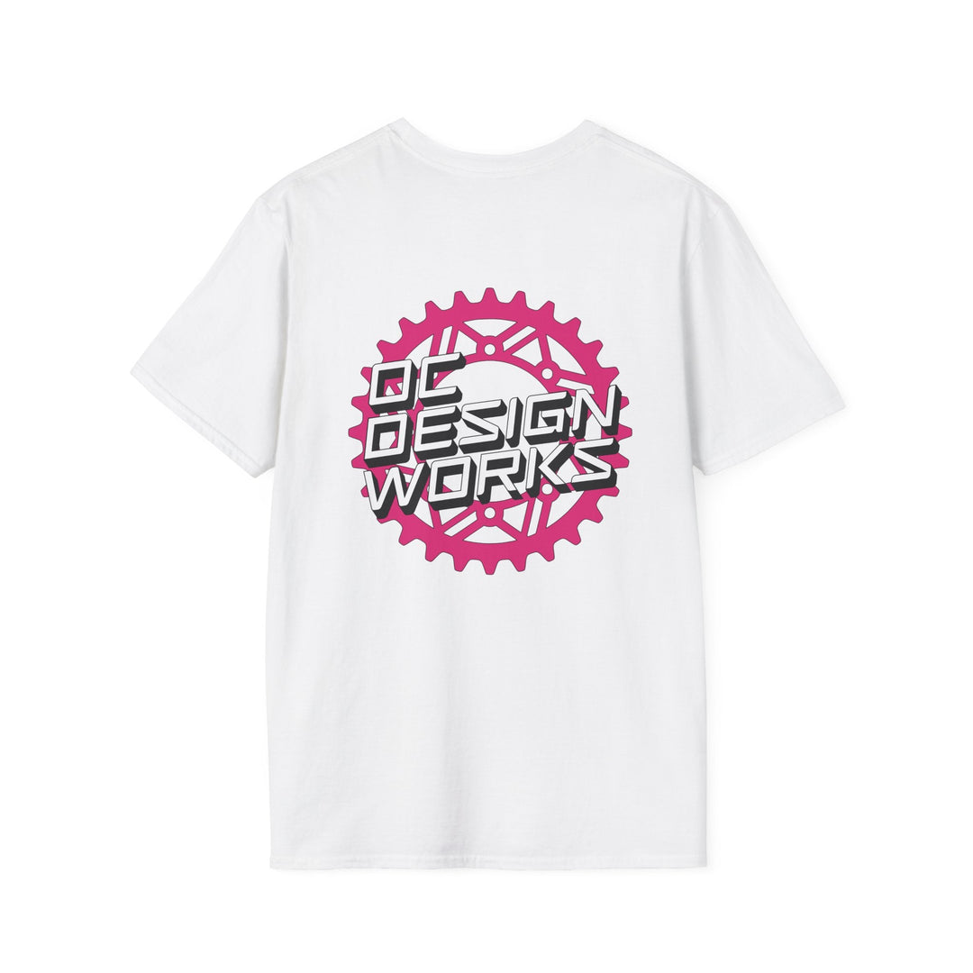 Heritage T-Shirt — Magenta Gear Logo - T-Shirt - White - OC Designworks