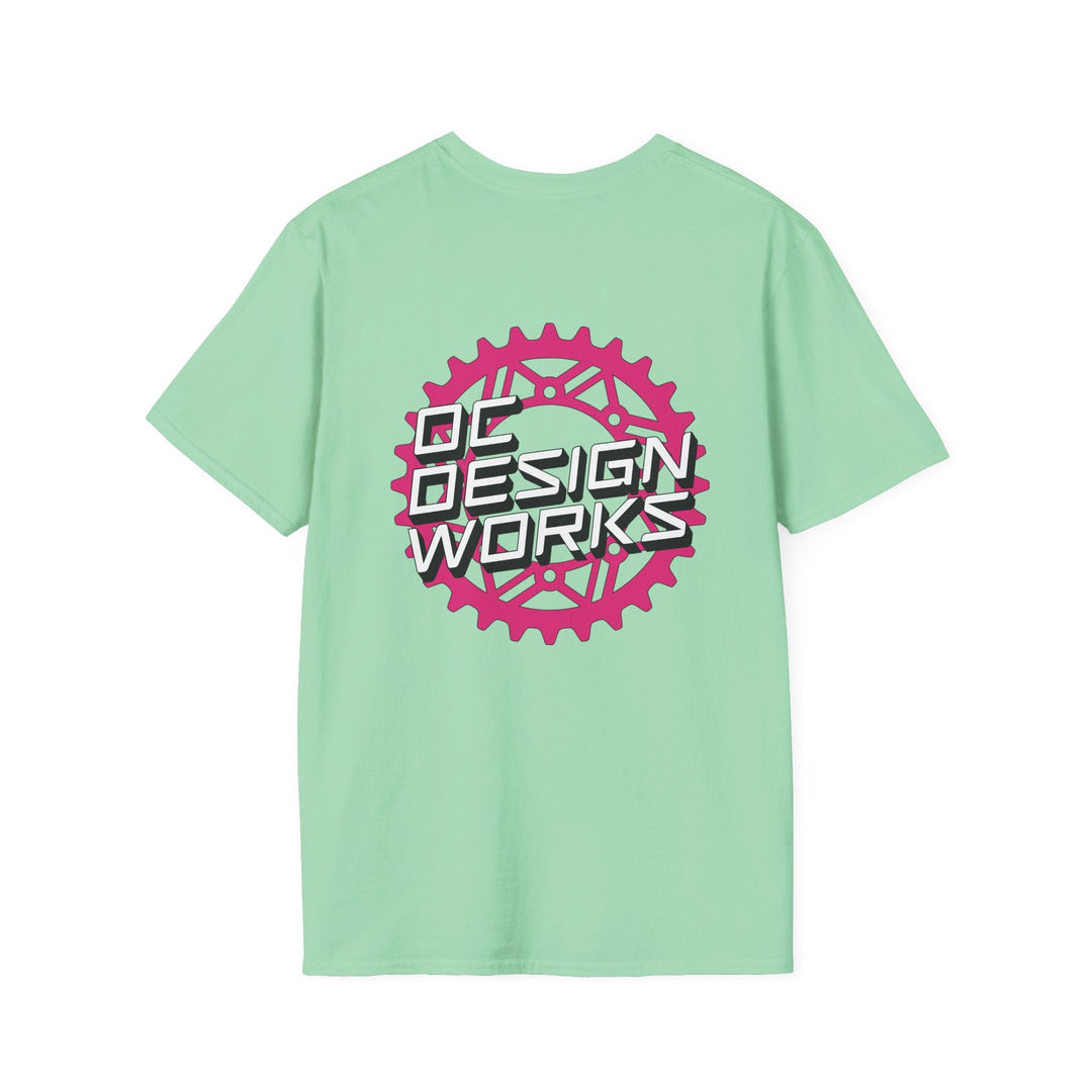 Heritage T-Shirt — Magenta Gear Logo - T-Shirt - Mint Green - OC Designworks