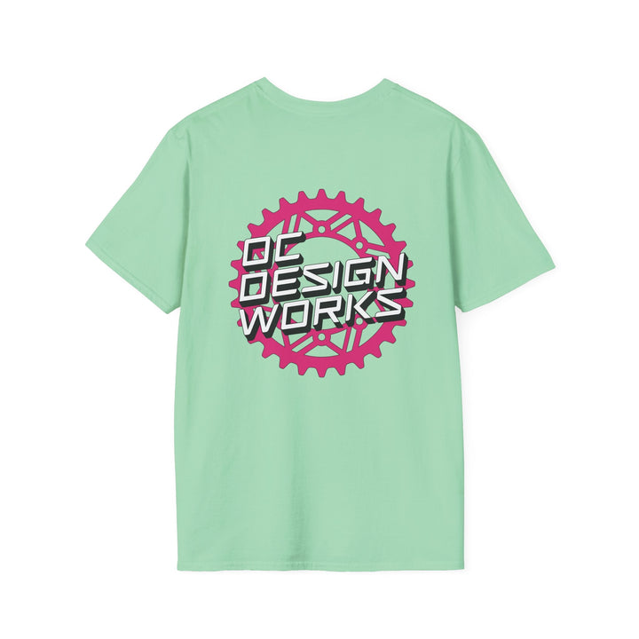 Heritage T-Shirt — Magenta Gear Logo - T-Shirt - Mint Green - OC Designworks