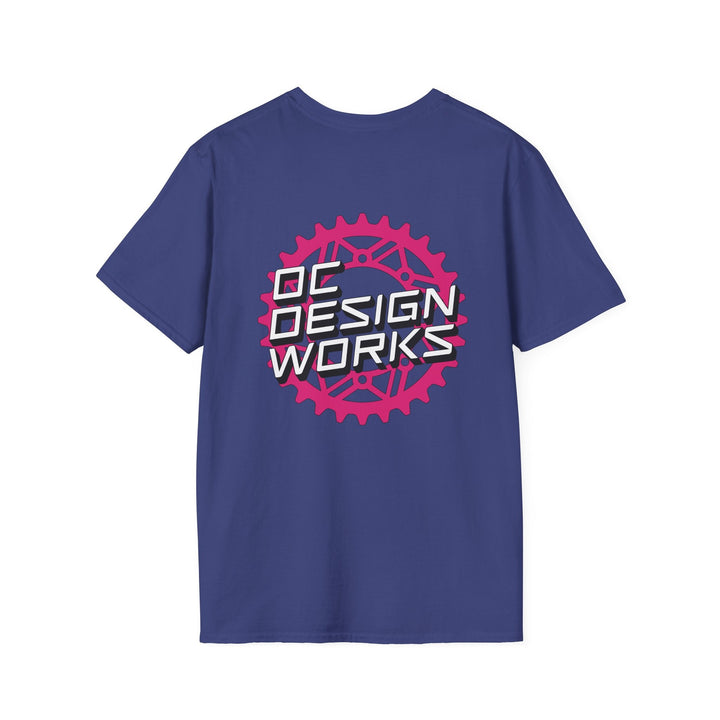 Heritage T-Shirt — Magenta Gear Logo - T-Shirt - Metro Blue - OC Designworks