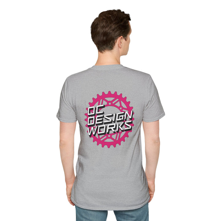 Heritage T-Shirt — Magenta Gear Logo - T-Shirt - Sport Grey - OC Designworks