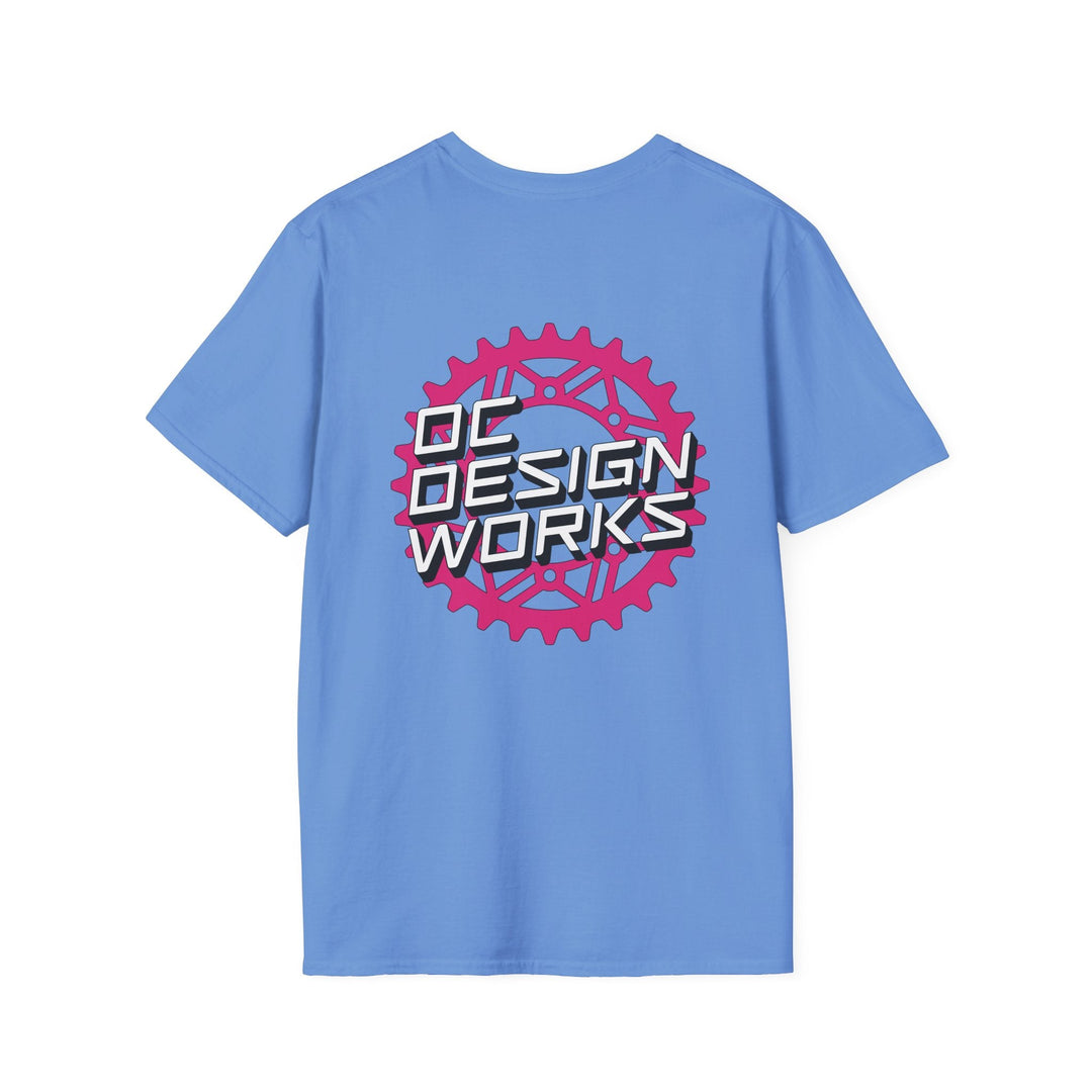 Heritage T-Shirt — Magenta Gear Logo - T-Shirt - Carolina Blue - OC Designworks