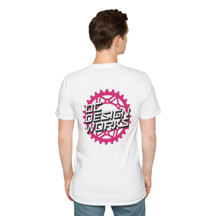 Heritage T-Shirt — Magenta Gear Logo - T-Shirt - White - OC Designworks