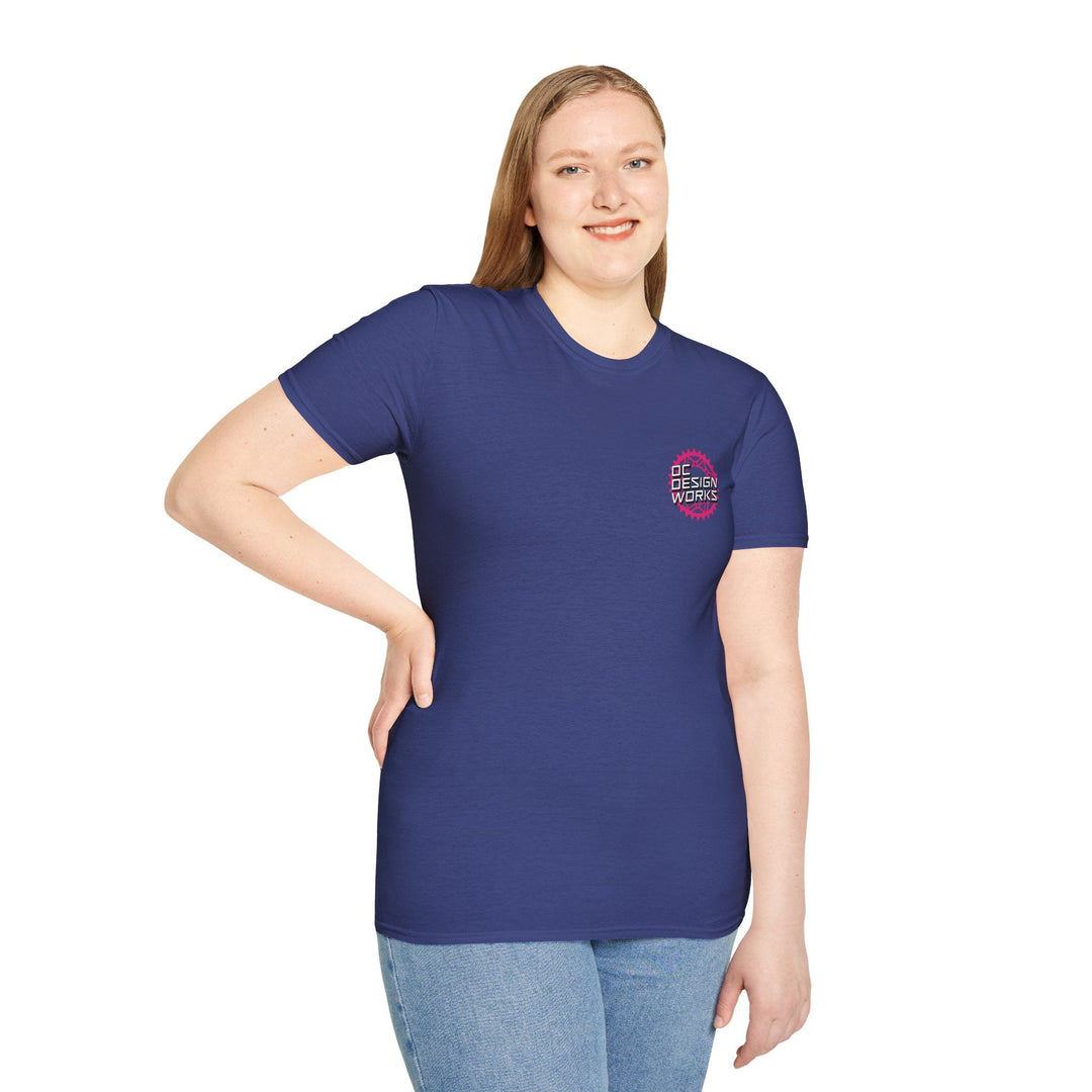 Heritage T-Shirt — Magenta Gear Logo - T-Shirt - Metro Blue - OC Designworks