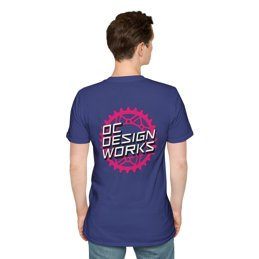 Heritage T-Shirt — Magenta Gear Logo - T-Shirt - Metro Blue - OC Designworks
