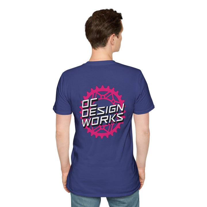 Heritage T-Shirt — Magenta Gear Logo - T-Shirt - Metro Blue - OC Designworks