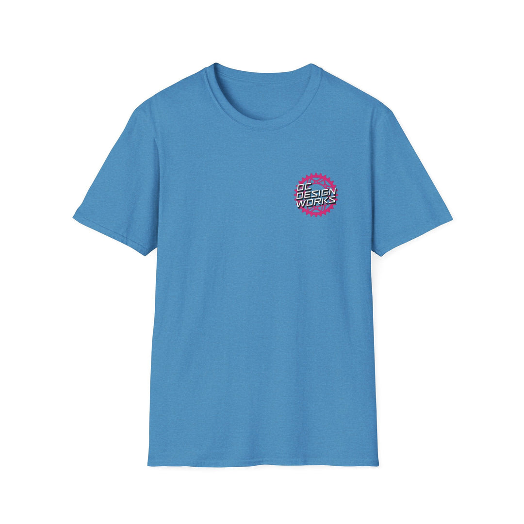 Heritage T-Shirt — Magenta Gear Logo - T-Shirt - Heather Sapphire - OC Designworks