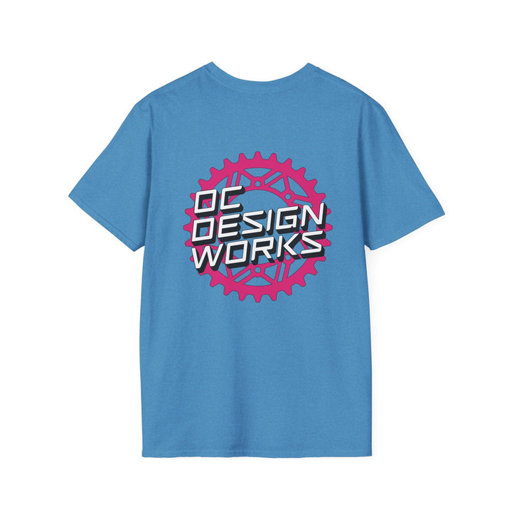 Heritage T-Shirt — Magenta Gear Logo - T-Shirt - Heather Sapphire - OC Designworks