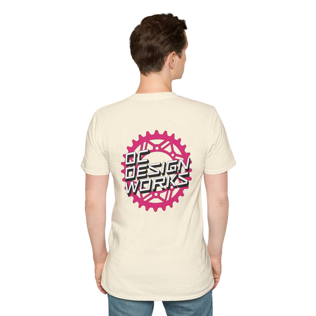 Heritage T-Shirt — Magenta Gear Logo - T-Shirt - Natural - OC Designworks