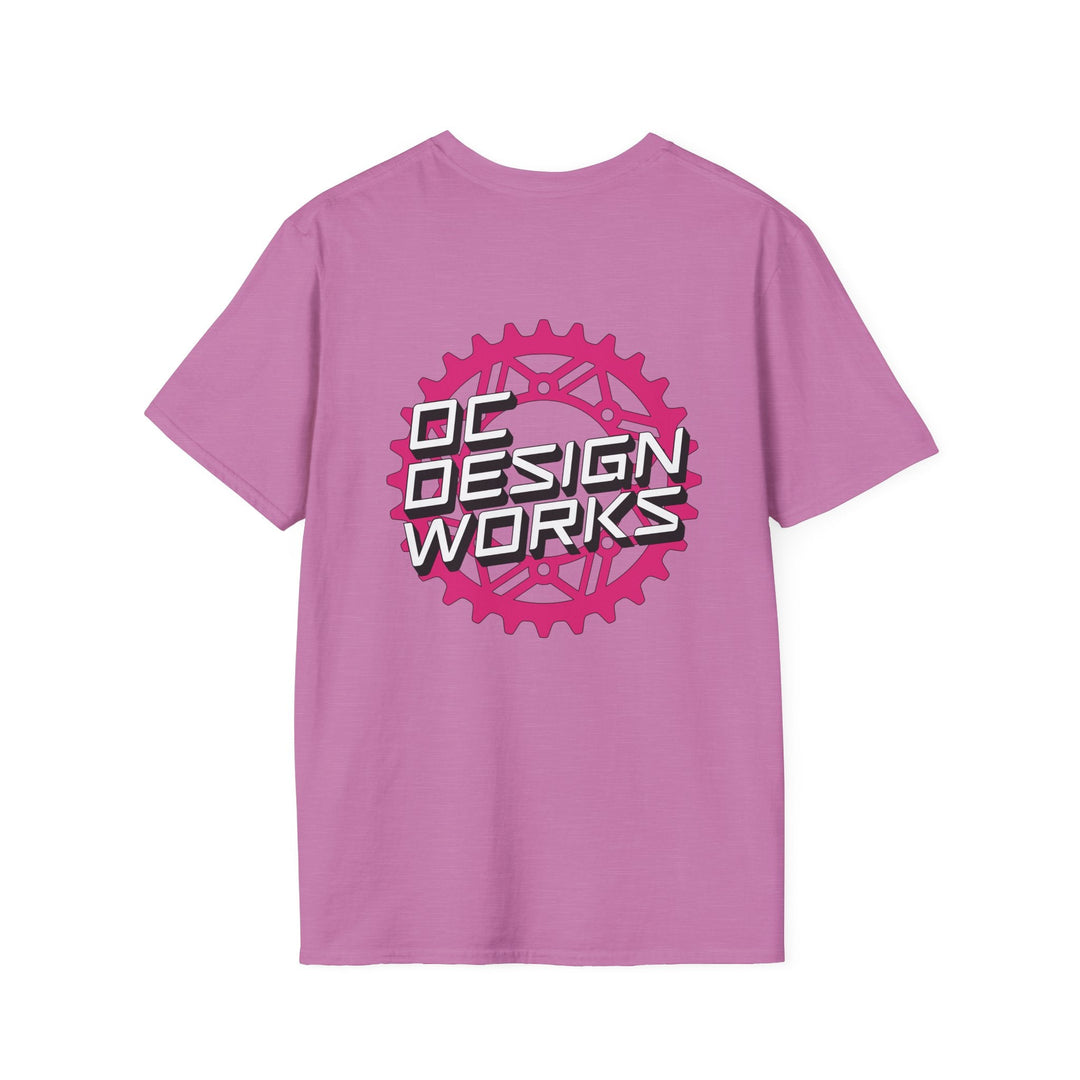 Heritage T-Shirt — Magenta Gear Logo - T-Shirt - Heather Radiant Orchid - OC Designworks