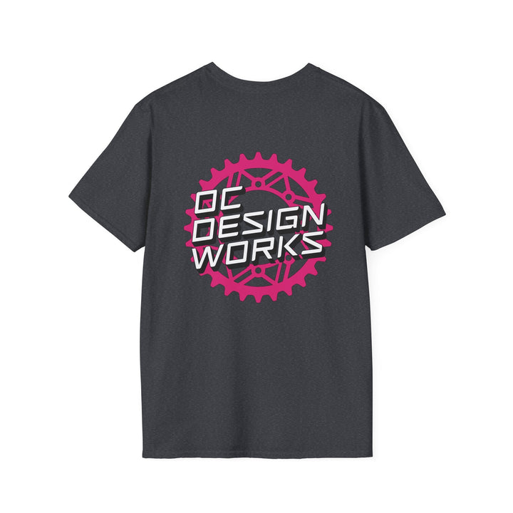 Heritage T-Shirt — Magenta Gear Logo - T-Shirt - Dark Heather Grey - OC Designworks