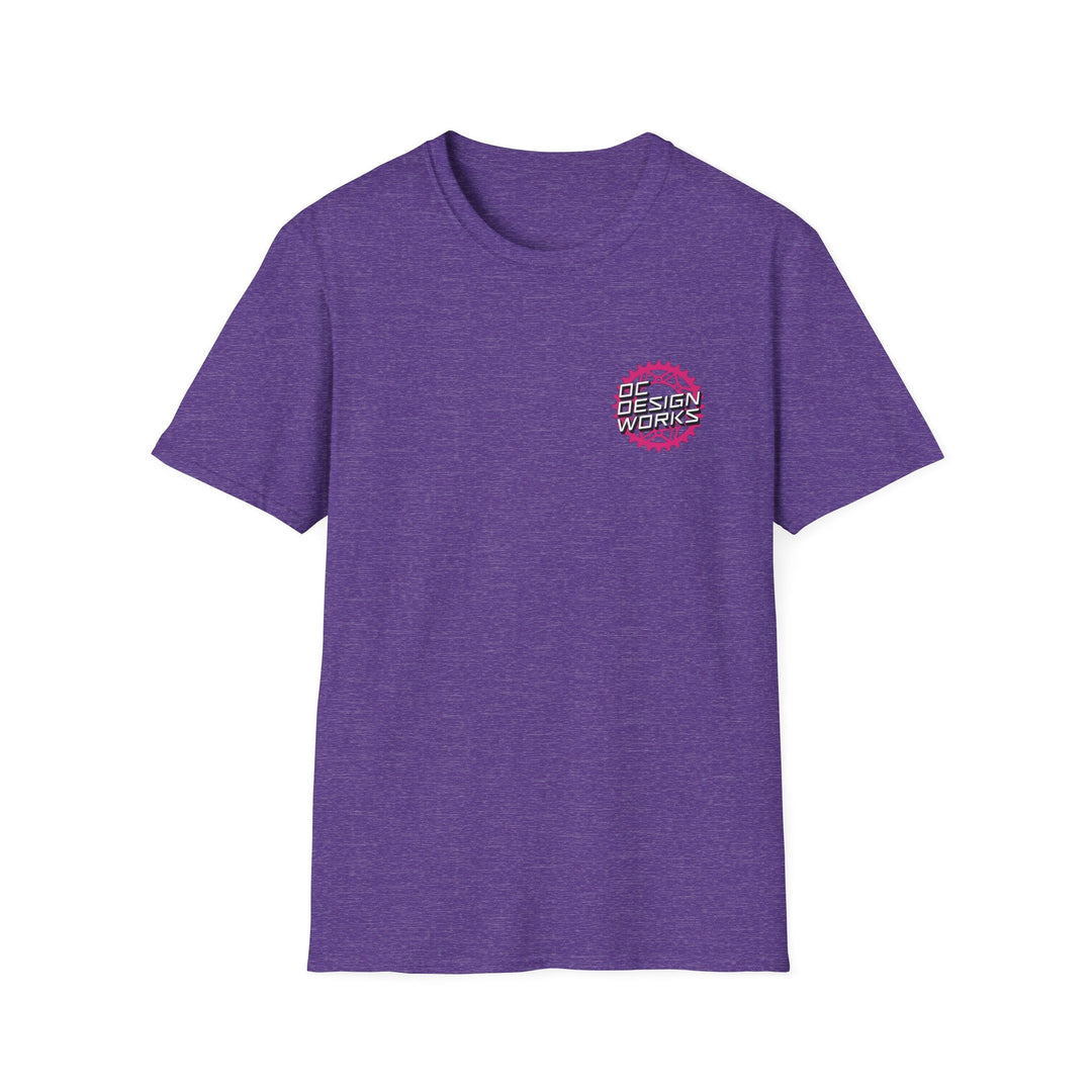 Heritage T-Shirt — Magenta Gear Logo - T-Shirt - Heather Purple - OC Designworks