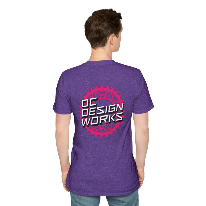 Heritage T-Shirt — Magenta Gear Logo - T-Shirt - Heather Purple - OC Designworks