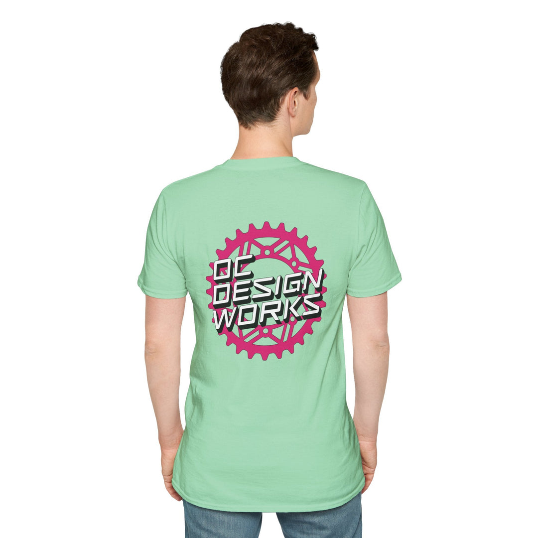 Heritage T-Shirt — Magenta Gear Logo - T-Shirt - Mint Green - OC Designworks