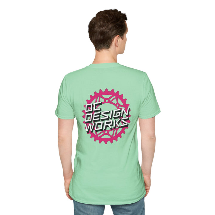 Heritage T-Shirt — Magenta Gear Logo - T-Shirt - Mint Green - OC Designworks
