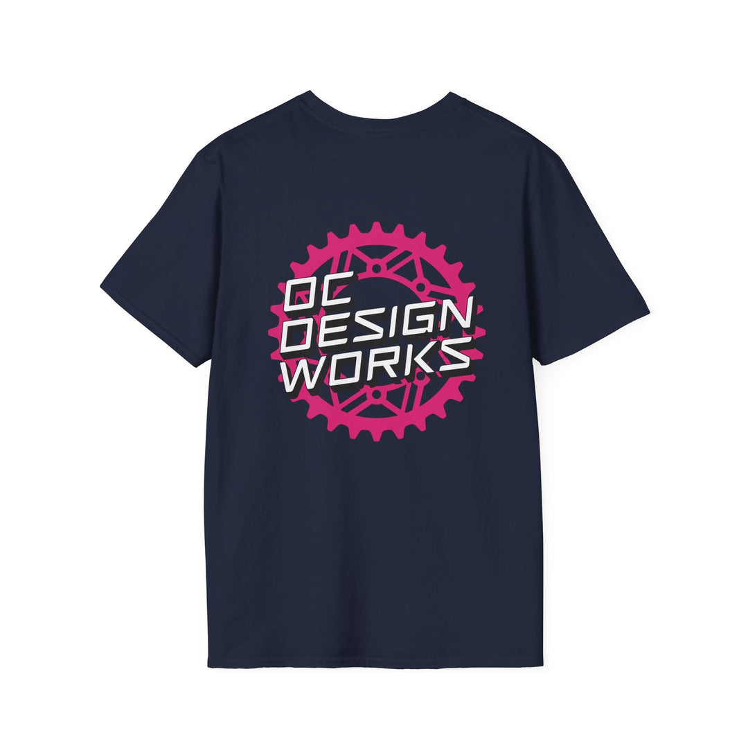 Heritage T-Shirt — Magenta Gear Logo - T-Shirt - Navy - OC Designworks