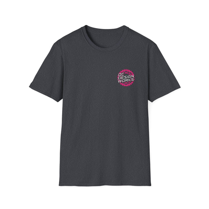 Heritage T-Shirt — Magenta Gear Logo - T-Shirt - Dark Heather Grey - OC Designworks